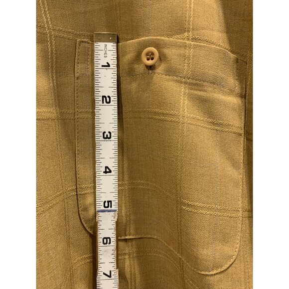 Pronti By Phita Mens 4XL 48x32 Suit 2pc Shirt Pants mustard plaid big tall - Picture 13 of 16